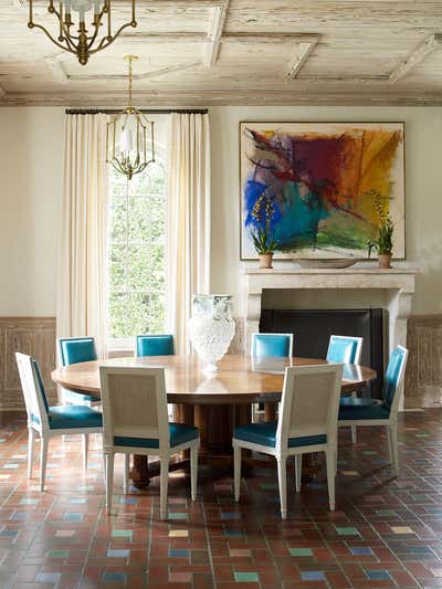  Transitional Family Home Dining Room. Palm Beach home by David Kleinberg Design Associates.