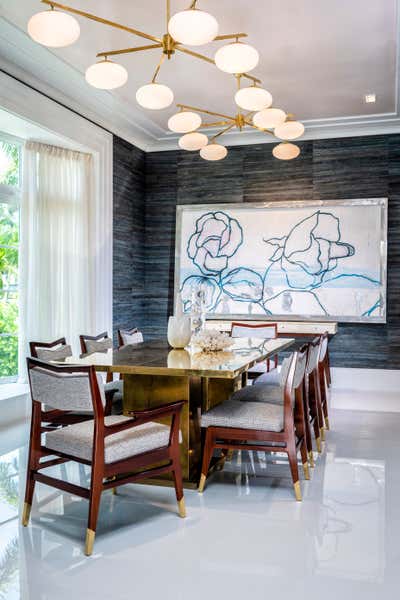  Contemporary Family Home Dining Room. Classical Miami Beach Residence by Brown Davis Architecture & Interiors.