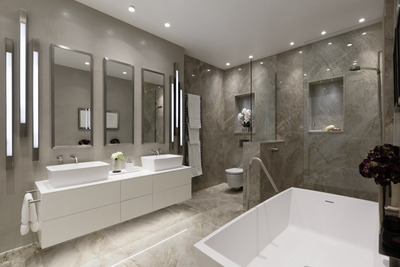 Modern Apartment Bathroom. Notting Hill Apartment by Louise Holt Design Ltd.