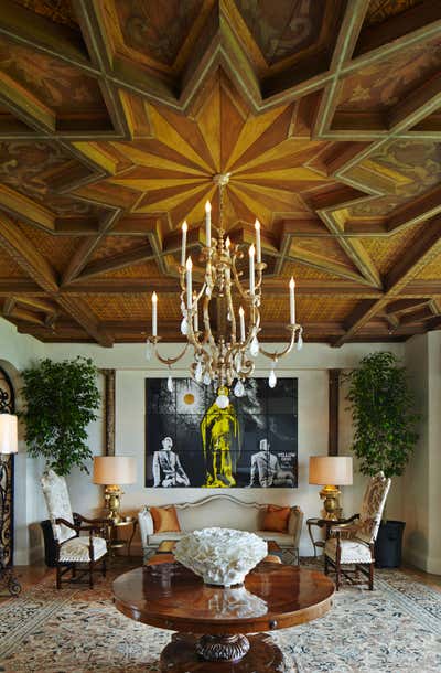  Traditional Family Home Entry and Hall. Moorish, Mizner Style Manalapan Estate by Linda Ruderman Interiors.