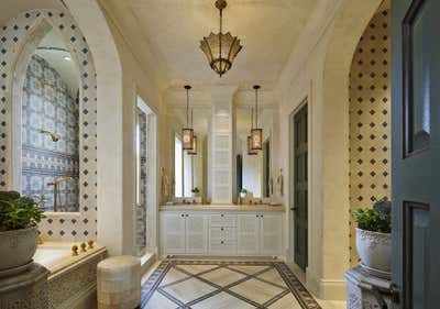  Traditional Family Home Bathroom. Moorish, Mizner Style Manalapan Estate by Linda Ruderman Interiors.