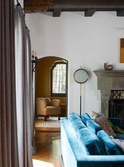  Bohemian Family Home Living Room. Los Feliz Spanish Colonial by Commune Design.