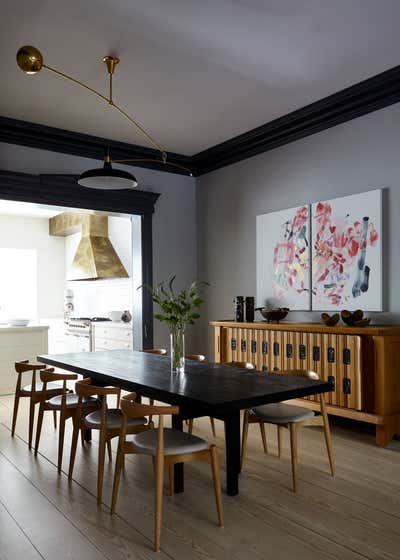Contemporary Family Home Dining Room. Historic Townhouse by Damon Liss Design.