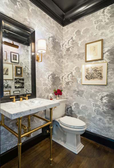  Hollywood Regency Family Home Bathroom. Dover Road by Liz Caan & Co..