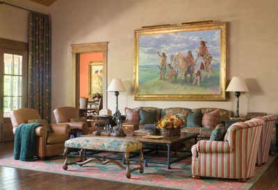  Western Family Home Living Room. Mountain by Corley Design Associates.