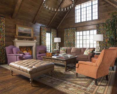  Rustic Family Home Living Room. New Traditional by Corley Design Associates.