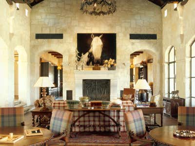  Western Family Home Living Room. Ranch by Corley Design Associates.