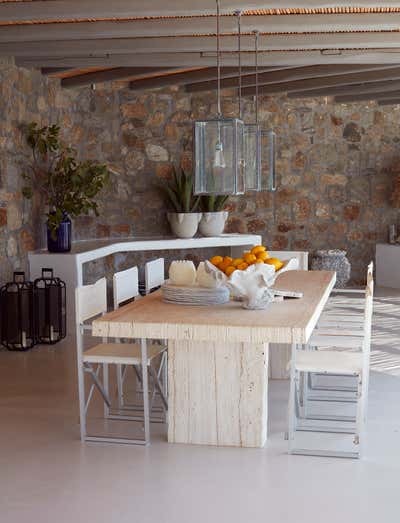 Coastal Beach House Dining Room. Mykonos Retreat by Hubert Zandberg Interiors.