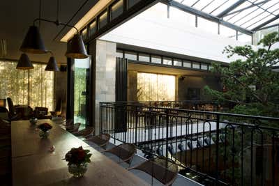 Contemporary Hotel Patio and Deck. Banyan Tree Spa Club by SEL Interior Design.