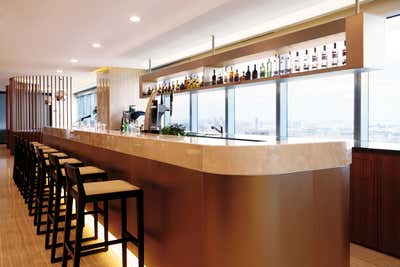  Mid-Century Modern Office Bar and Game Room. DIAGEO office by SEL Interior Design.