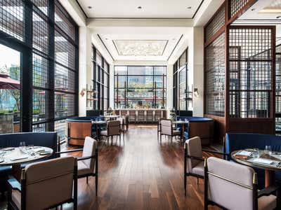  Mid-Century Modern Art Deco Hotel Dining Room. Le Meridien by SEL Interior Design.