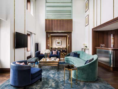  Mid-Century Modern Art Deco Hotel Living Room. Le Meridien by SEL Interior Design.