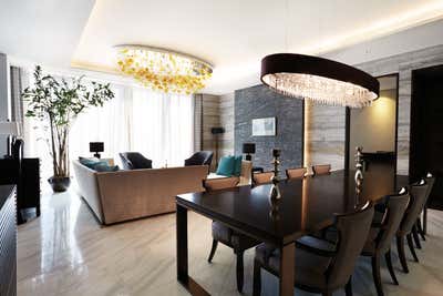 Transitional Hotel Dining Room. Oakwood Hotel by SEL Interior Design.