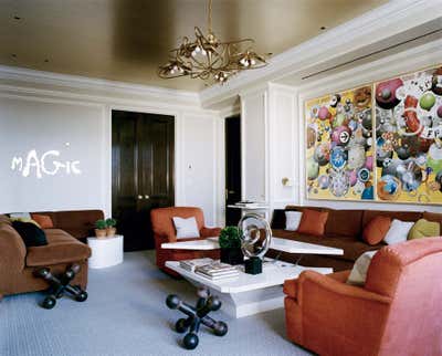  Eclectic Apartment Living Room. 5th Avenue Art Collectors  by Stephen Sills Associates.