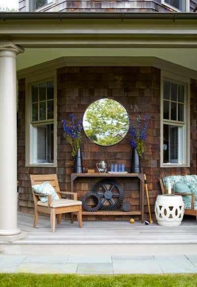  Eclectic Beach House Patio and Deck. Sagaponack by Mendelson Group.