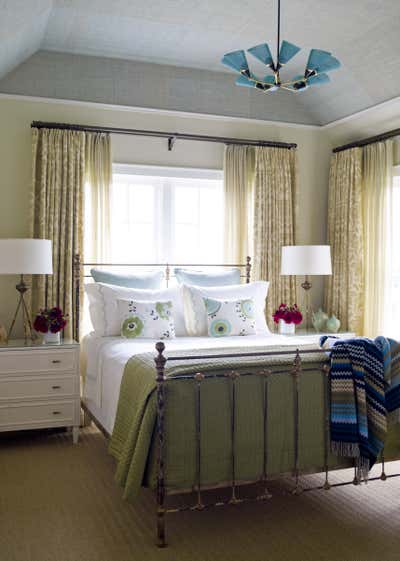  Eclectic Beach House Bedroom. Sagaponack by Mendelson Group.
