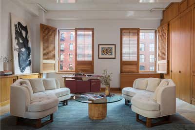  Mid-Century Modern Apartment Living Room. Tribeca Apartment by Laura Santos Interiors.