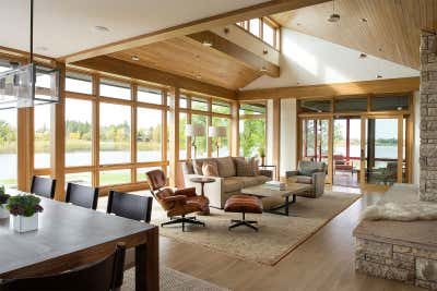 Rustic Country House Living Room. Northern Minnesota River House by Martha Dayton Design.