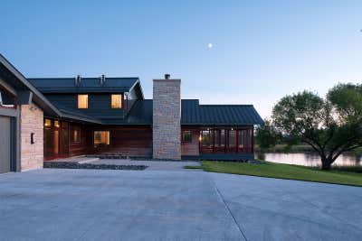 Rustic Exterior. Northern Minnesota River House by Martha Dayton Design.
