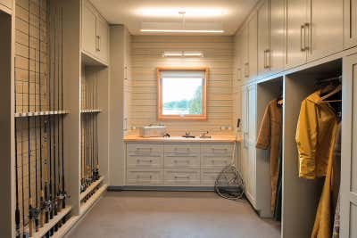  Rustic Country House Storage Room and Closet. Northern Minnesota River House by Martha Dayton Design.
