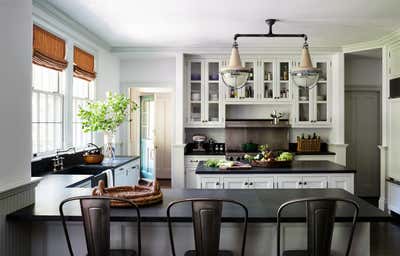  Transitional Family Home Kitchen. Historic Shingle Home in Wellesley Hills  by Nina Farmer Interiors.