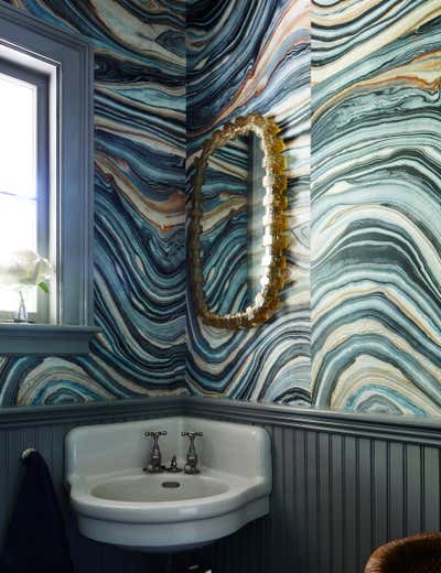  Transitional Family Home Bathroom. Historic Shingle Home in Wellesley Hills  by Nina Farmer Interiors.