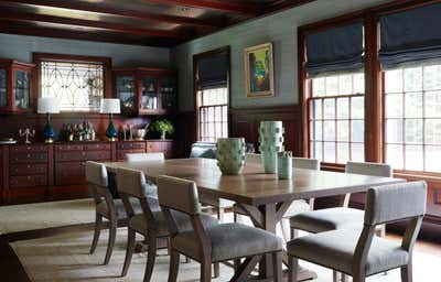  Transitional Family Home Dining Room. Historic Shingle Home in Wellesley Hills  by Nina Farmer Interiors.