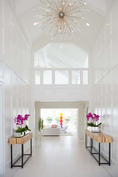 Eclectic Beach House Entry and Hall. Hamptons Project by LJ Interiors NY.