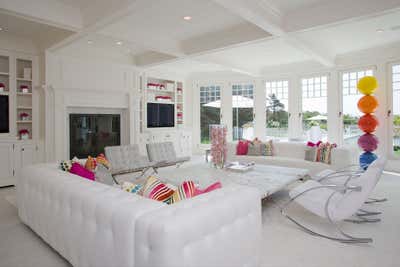  Eclectic Beach House Living Room. Hamptons Project by LJ Interiors NY.