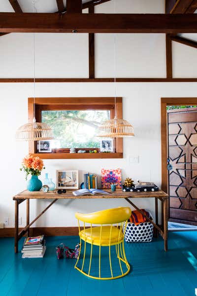  Eclectic Beach House Office and Study. 60s Beach Pad by Dehn Bloom Design.