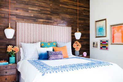  Eclectic Beach House Bedroom. 60s Beach Pad by Dehn Bloom Design.
