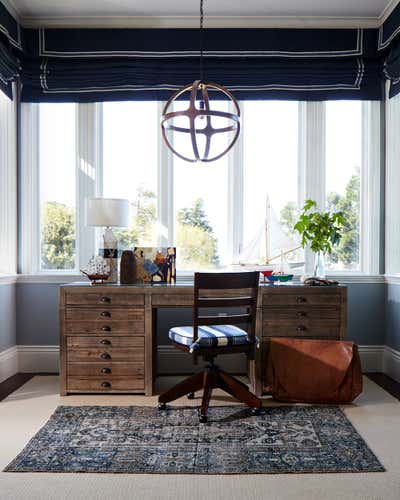  Preppy Family Home Office and Study. East Coast Meets West by Dehn Bloom Design.