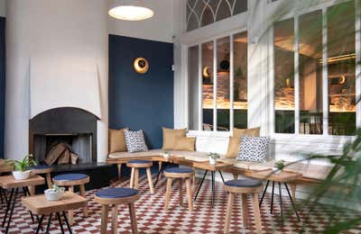  Mediterranean Restaurant Living Room. Suraya by Stokes Architecture.