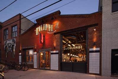  Industrial Restaurant Exterior. La Colombe: Fishtown by Stokes Architecture.