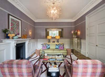  Maximalist Family Home Living Room. Preppy Chic - London Town House by Studio L London.