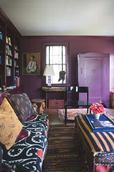  Bohemian Family Home Office and Study. Vermont Home by Billy Cotton.