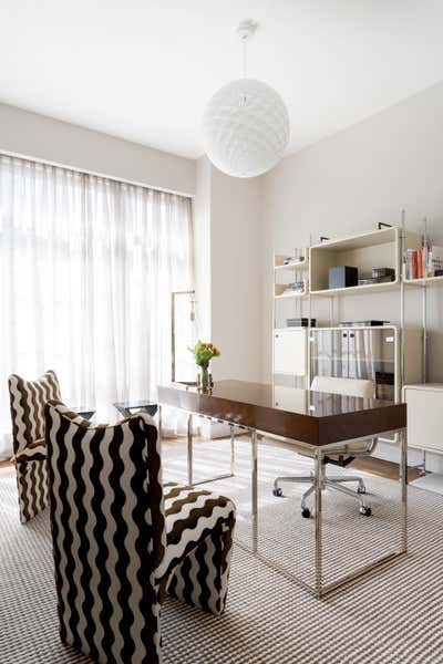  Contemporary Eclectic Apartment Office and Study. West Village Modern by Ariel Farmer Interiors.