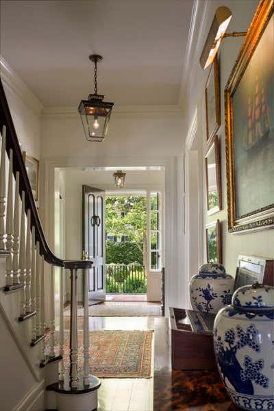  Country Country House Entry and Hall. Vista Del Porto by Betsy Shiverick Interiors, Ltd..