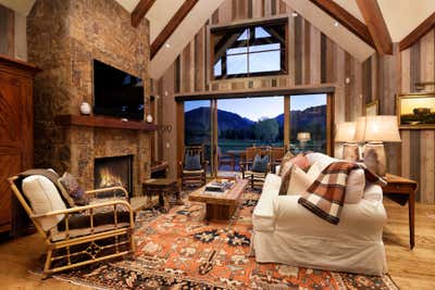  Country Vacation Home Living Room. Aspen by Betsy Shiverick Interiors, Ltd..