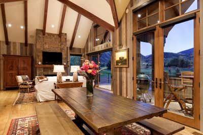 Country Vacation Home Dining Room. Aspen by Betsy Shiverick Interiors, Ltd..