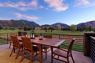  Country Vacation Home Patio and Deck. Aspen by Betsy Shiverick Interiors, Ltd..