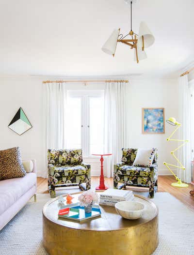  Mid-Century Modern Family Home Living Room. Colorful California Bungalow by Stefani Stein.