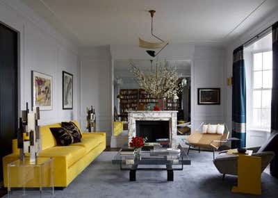  Mid-Century Modern Apartment Living Room. Central Park West by Fawn Galli Interiors.