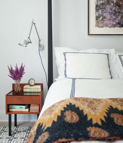  Scandinavian Mid-Century Modern Apartment Bedroom. Upper East Side  by Fawn Galli Interiors.