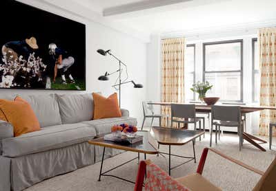  Mid-Century Modern Apartment Living Room. Upper East Side  by Fawn Galli Interiors.