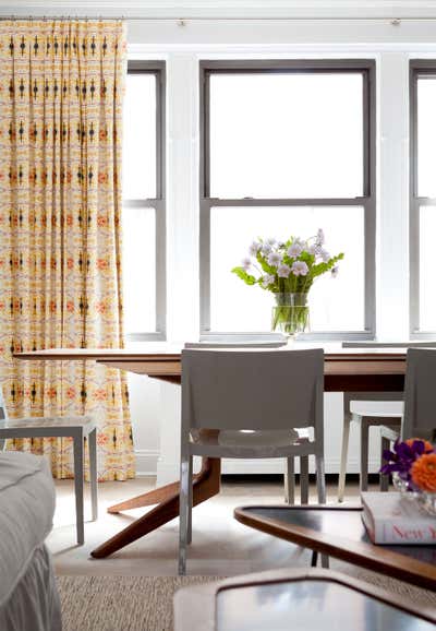  Contemporary Mid-Century Modern Apartment Dining Room. Upper East Side  by Fawn Galli Interiors.
