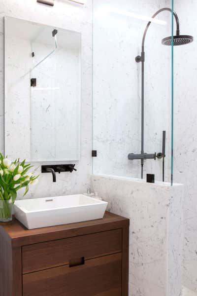  Mid-Century Modern Apartment Bathroom. Apartment at The Sutton by Fawn Galli Interiors.