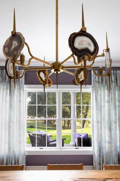 Eclectic Country House Dining Room. Amagansett, NY by Fawn Galli Interiors.