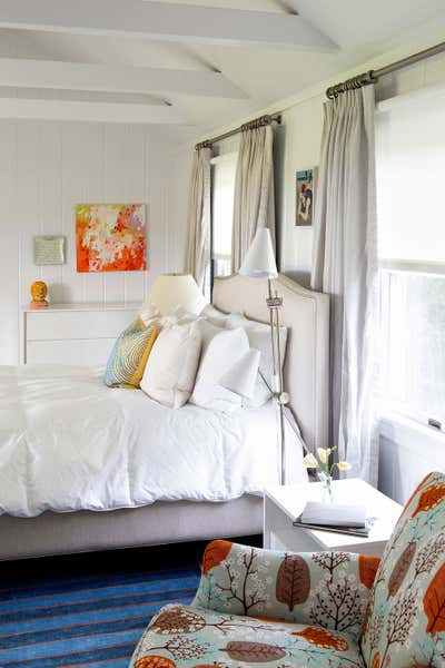  Mid-Century Modern Country House Bedroom. Amagansett, NY by Fawn Galli Interiors.