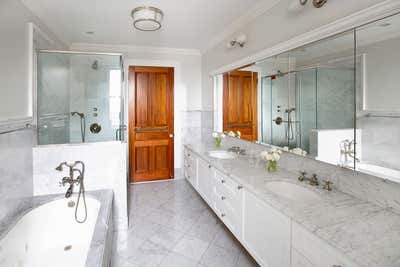  Mid-Century Modern Apartment Bathroom. Apartment at The Langham by Fawn Galli Interiors.